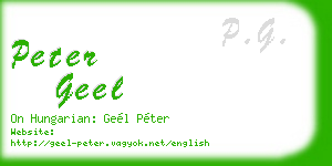 peter geel business card